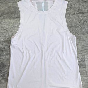 Women L FABLETICS Off-White Exercise Mesh Tank